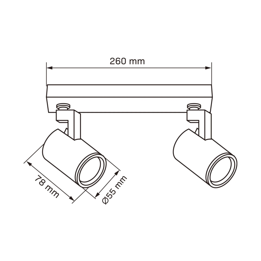 Spotlampe LYNX 2xGU10/10W/230V sort