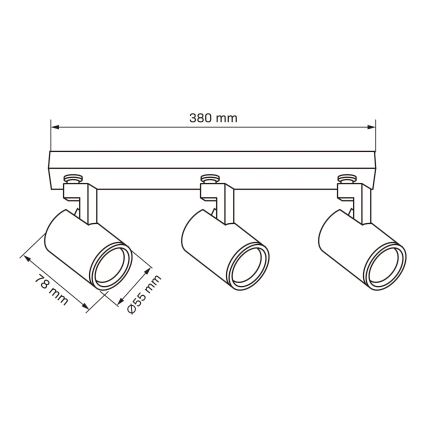 Spotlampe LYNX 3xGU10/10W/230V hvid