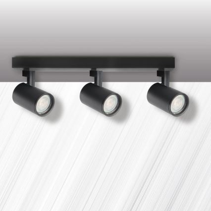 Spotlampe LYNX 3xGU10/10W/230V sort