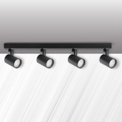 Spotlampe LYNX 4xGU10/10W/230V sort