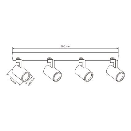 Spotlampe LYNX 4xGU10/10W/230V sort
