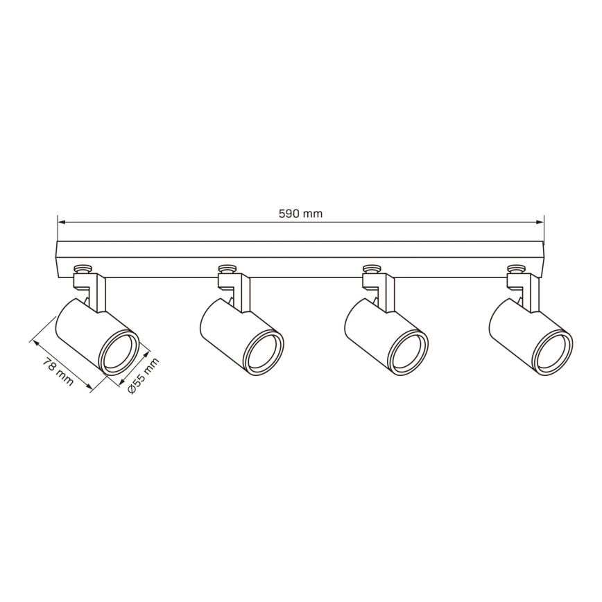 Spotlampe LYNX 4xGU10/10W/230V sort