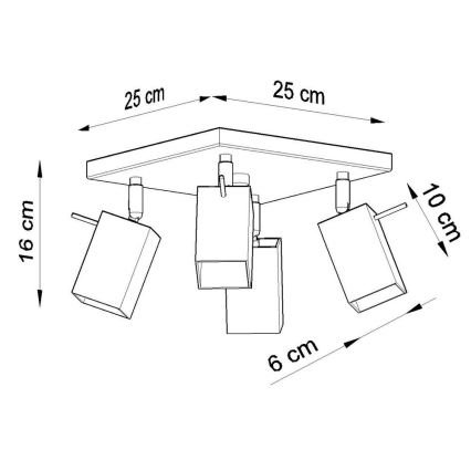 Spotlampe MERIDA 4xGU10/40W/230V