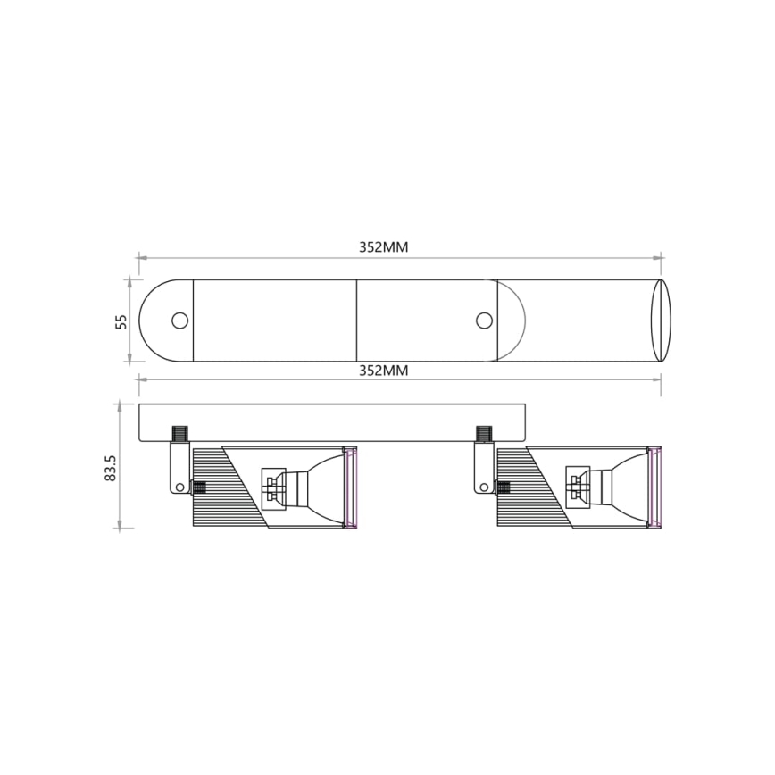 Spotlampe NEO 2xGU10/8W/230V sort/guldfarvet