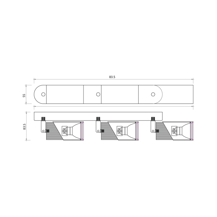 Spotlampe NEO 3xGU10/8W/230V sort/guldfarvet