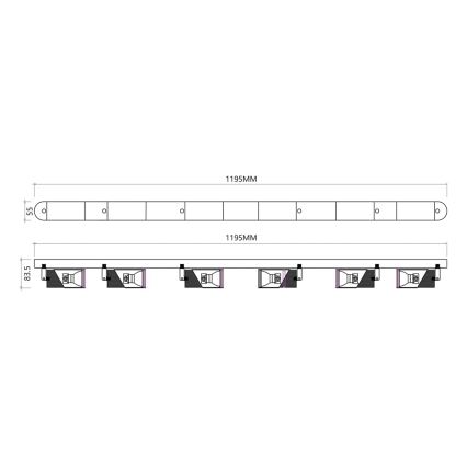 Spotlampe NEO 6xGU10/8W/230V sort/guldfarvet