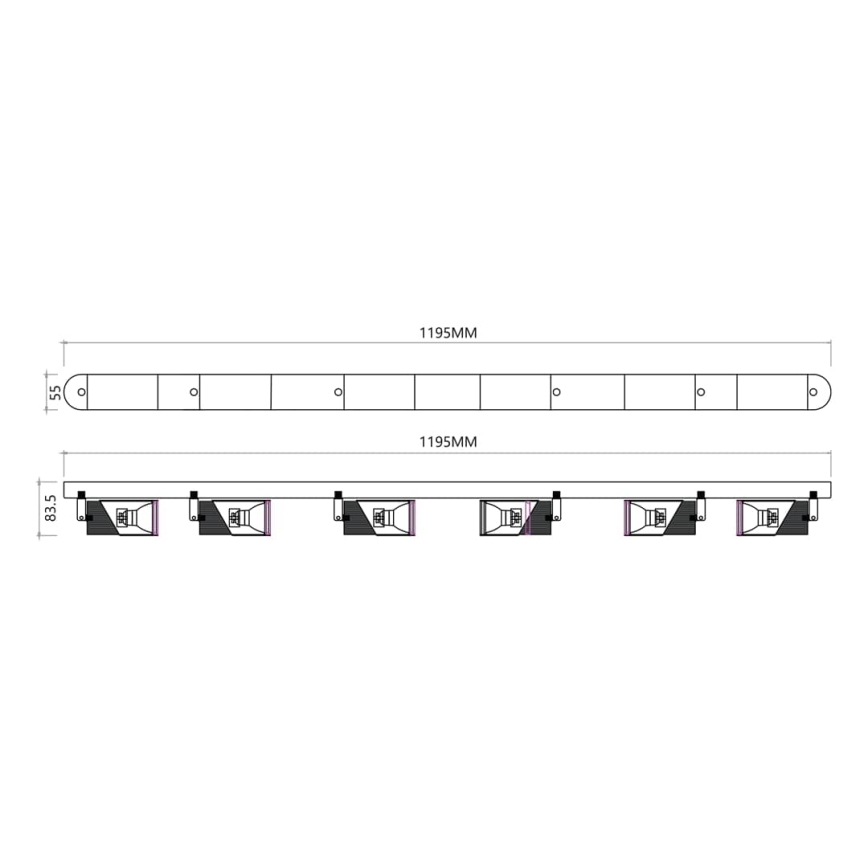 Spotlampe NEO 6xGU10/8W/230V sort/guldfarvet