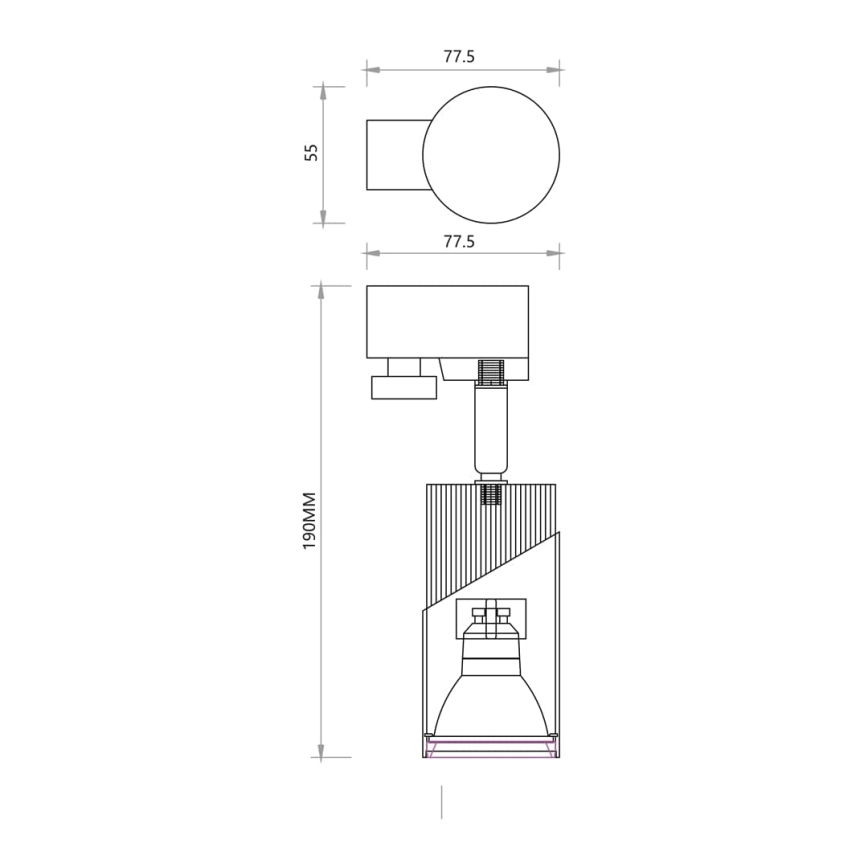 Spotlampe NEO til skinnesystem 1xGU10/8W/230V sort/guldfarvet