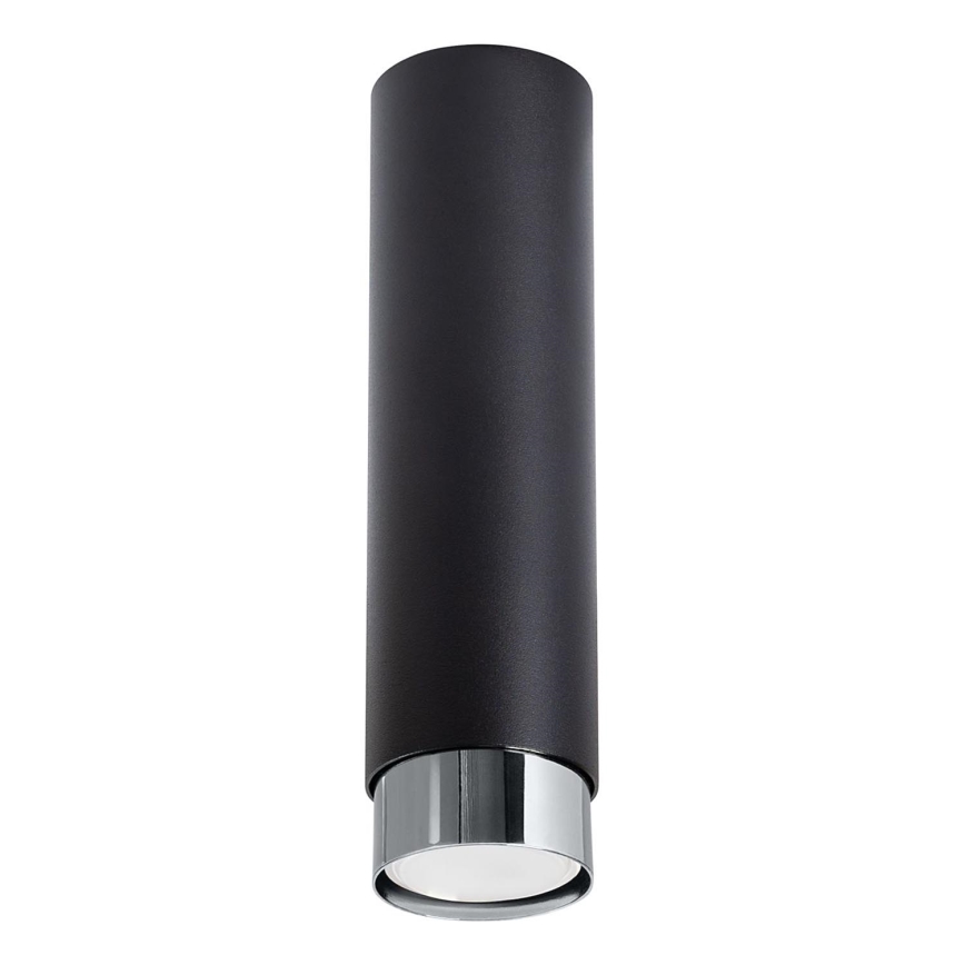 Spotlampe NERO 1xGU10/10W/230V 22,5 cm sort/skinnende krom