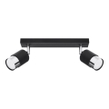 Spotlampe NERO 2xGU10/40W/230V sort/skinnende krom