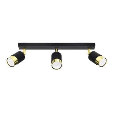 Spotlampe NERO 3xGU10/40W/230V sort/gylden