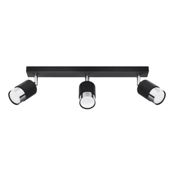 Spotlampe NERO 3xGU10/40W/230V sort/skinnende krom