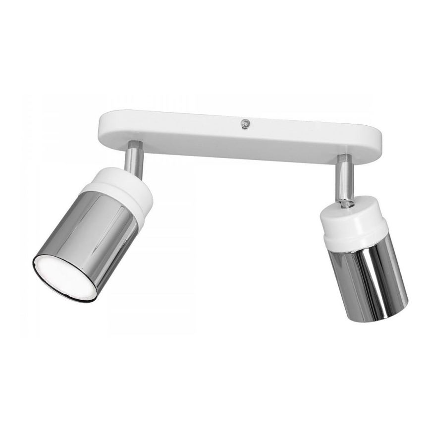 Spotlampe NEST 2xGU10/8W/230V hvid/skinnende krom