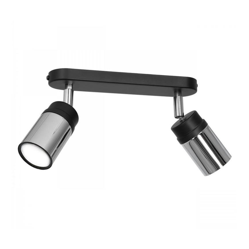 Spotlampe NEST 2xGU10/8W/230V sort/skinnende krom