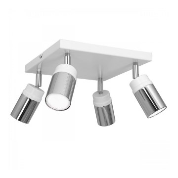 Spotlampe NEST 4xGU10/8W/230V hvid/skinnende krom