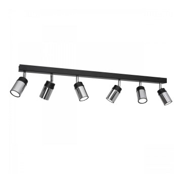 Spotlampe NEST 6xGU10/8W/230V sort/skinnende krom