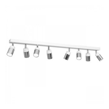 Spotlampe NEST 8xGU10/8W/230V hvid/skinnende krom