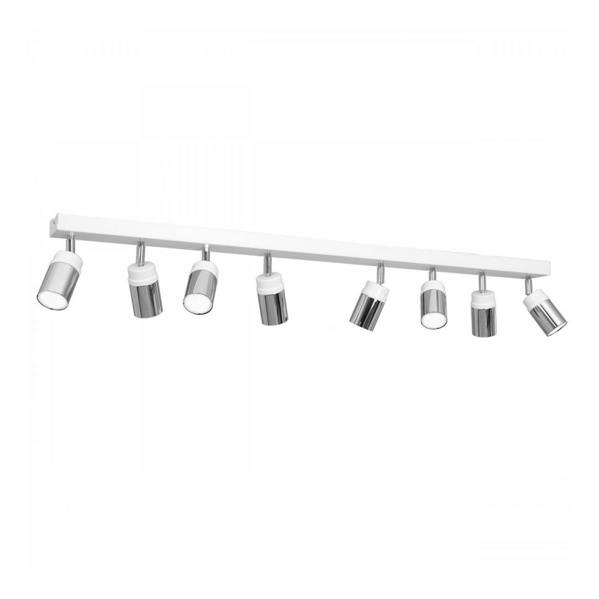 Spotlampe NEST 8xGU10/8W/230V hvid/skinnende krom