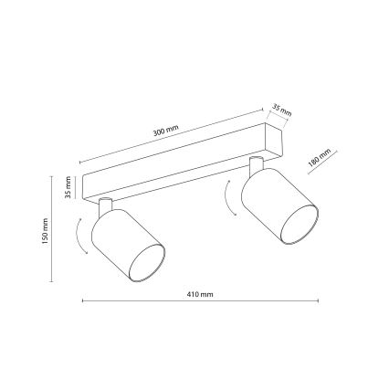 Spotlampe NEX 2xGU10/10W/230V hvid