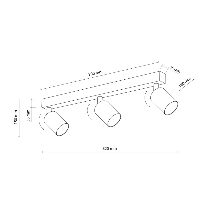 Spotlampe NEX 3xGU10/10W/230V beige