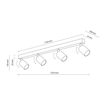 Spotlampe NEX 4xGU10/10W/230V beige