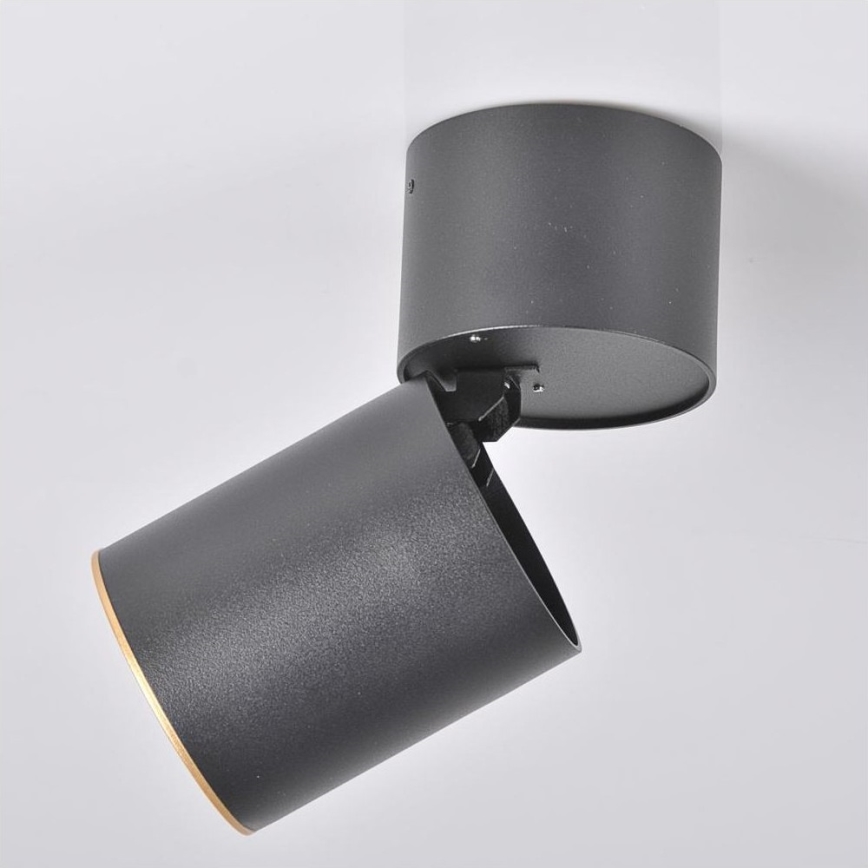 Spotlampe NIXA 1xGU10/10W/230V sort/guldfarvet
