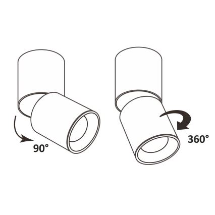 Spotlampe NIXA 1xGU10/10W/230V sort/guldfarvet