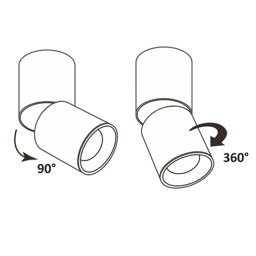 Spotlampe NIXA 1xGU10/10W/230V sort/guldfarvet