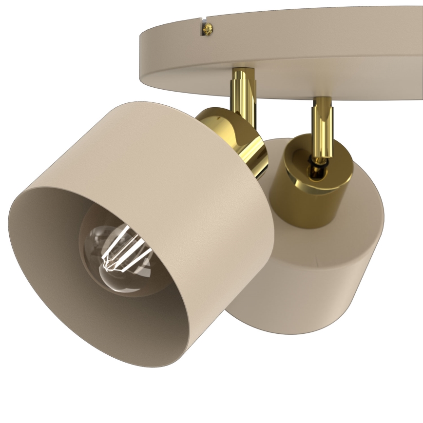 Spotlampe PARKLA 3xE27/15W/230V beige/guldfarvet