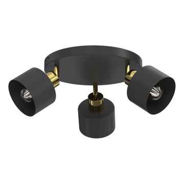 Spotlampe PARKLA 3xE27/15W/230V sort/guld