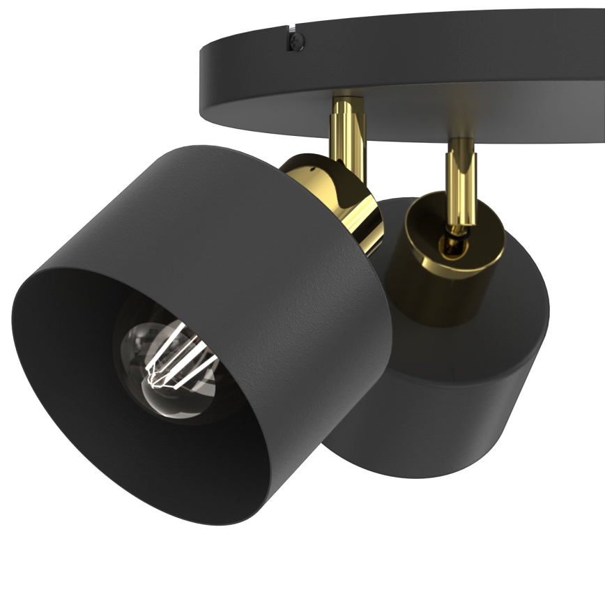 Spotlampe PARKLA 3xE27/15W/230V sort/guld