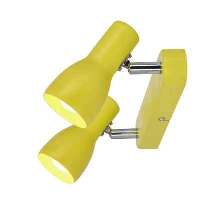 Spotlampe PICARDO 2xE14/40W/230V gul