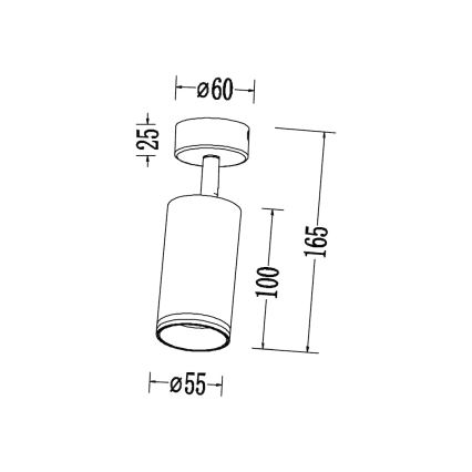 Spotlampe PIPE 1xGU10/10W/230V sort