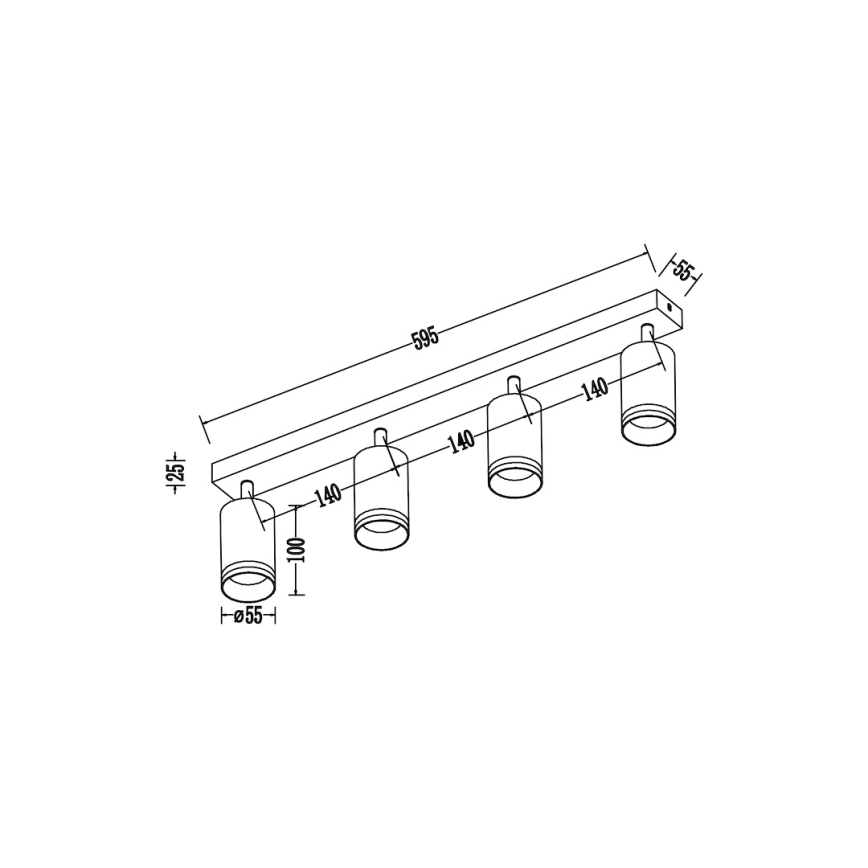 Spotlampe PIPE 4xGU10/10W/230V hvid