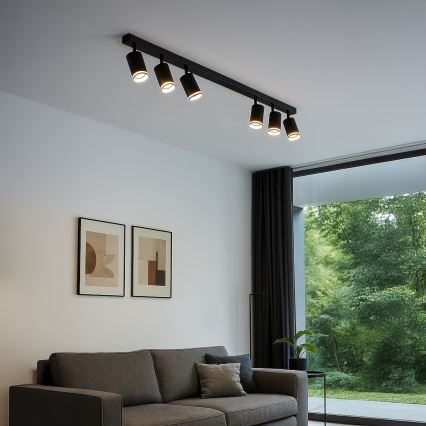 Spotlampe PIPE 6xGU10/10W/230V sort