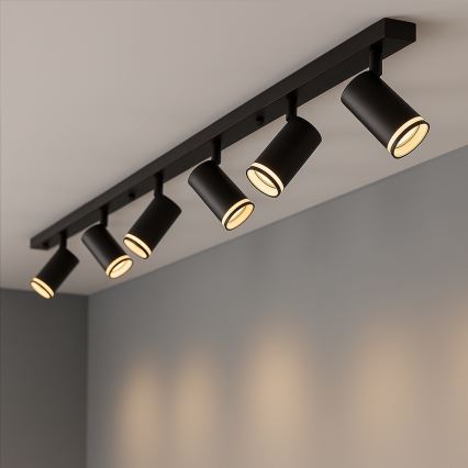 Spotlampe PIPE 6xGU10/10W/230V sort