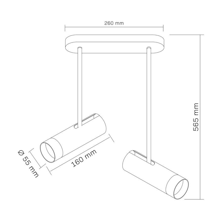 Spotlampe PORTO 2xGU10/10W/230V sort