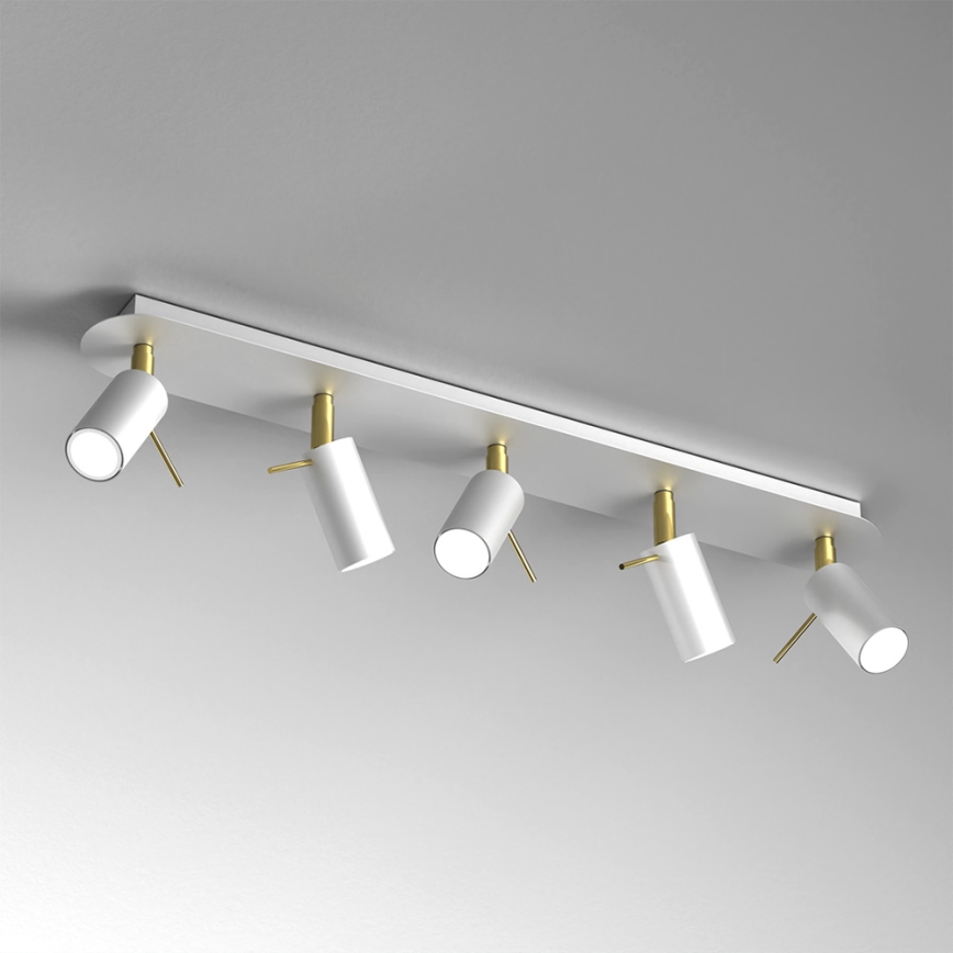 Spotlampe PRESTON 5xGU10/MR11/40W/230V hvid/guldfarvet