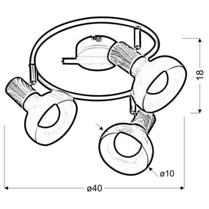 Spotlampe PUERTO 3xE14/40W/230V