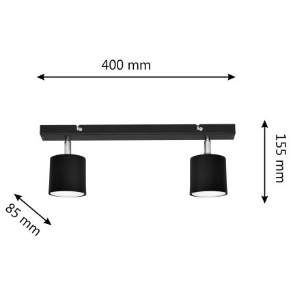 Spotlampe PUNTA 2xGX53/10W/230V sort