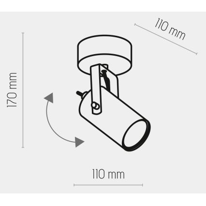 Spotlampe REDO 1xGU10/10W/230V sort