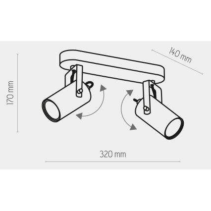 Spotlampe REDO 2xGU10/10W/230V hvid