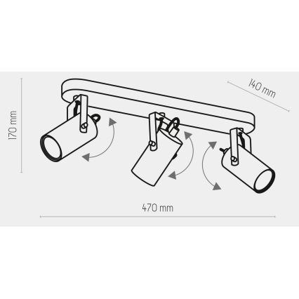 Spotlampe REDO 3xGU10/10W/230V guld/sort