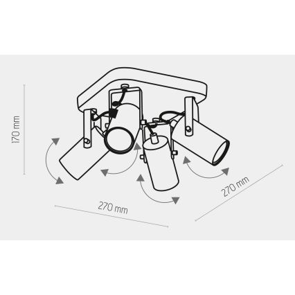 Spotlampe REDO 4xGU10/10W/230V hvid