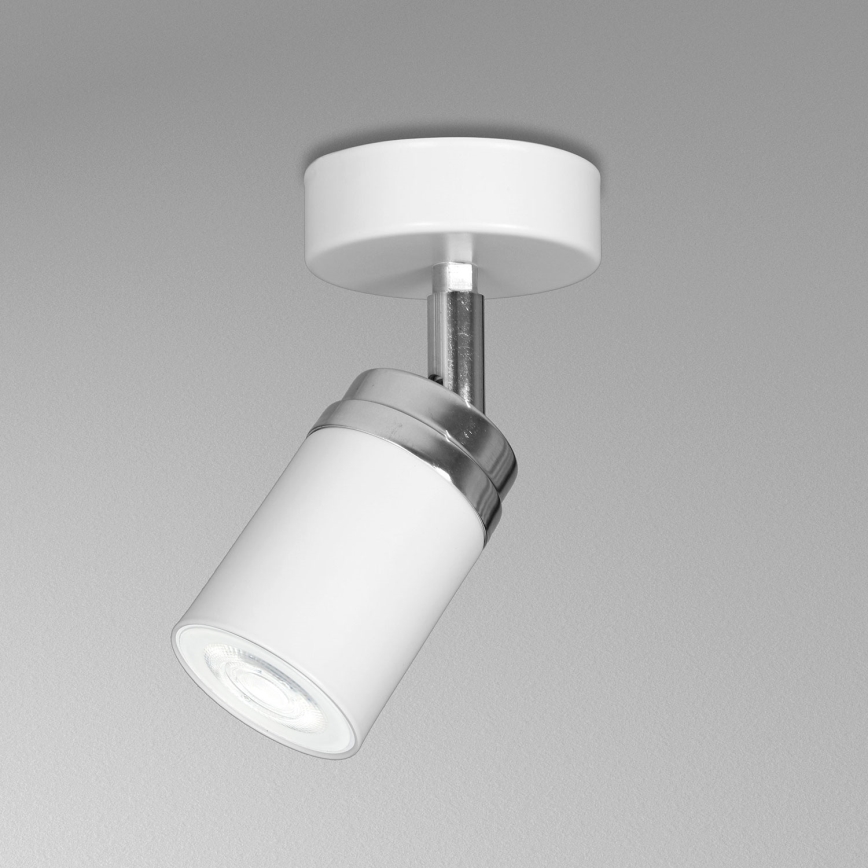 Spotlampe RENO 1xGU10/8W/230V hvid/skinnende krom