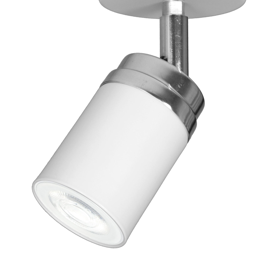 Spotlampe RENO 1xGU10/8W/230V hvid/skinnende krom
