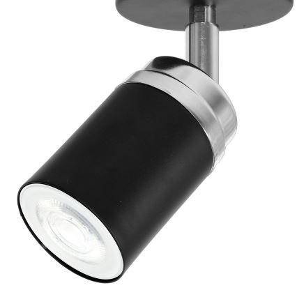 Spotlampe RENO 1xGU10/8W/230V sort/skinnende krom