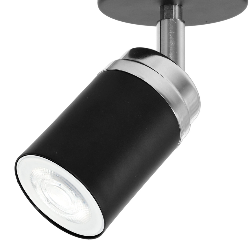 Spotlampe RENO 1xGU10/8W/230V sort/skinnende krom