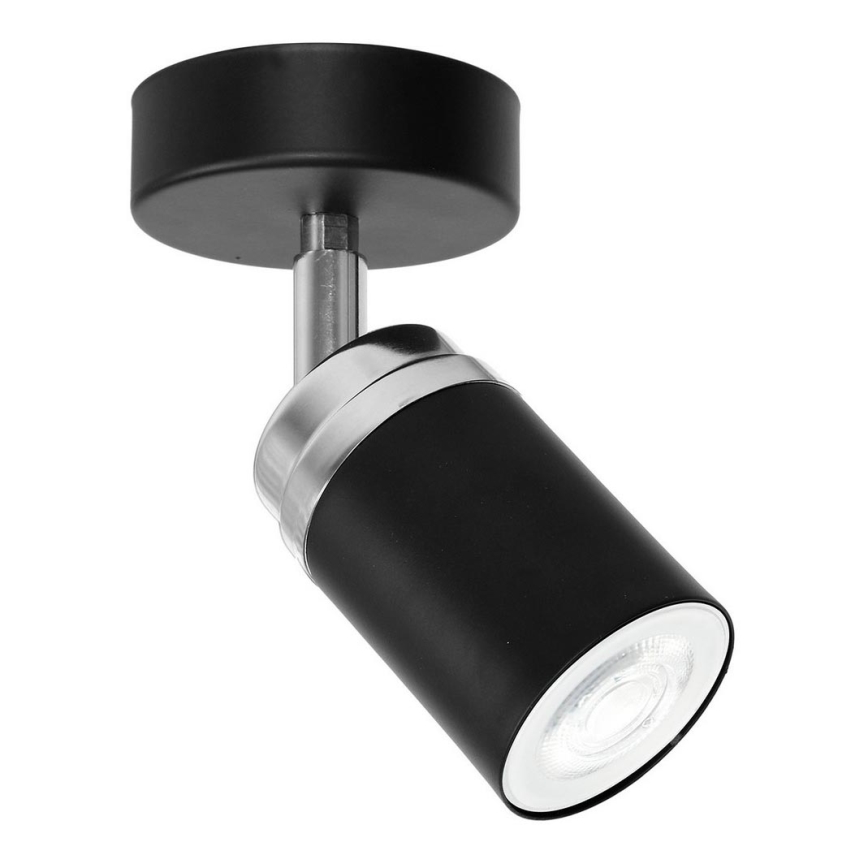 Spotlampe RENO 1xGU10/8W/230V sort/skinnende krom
