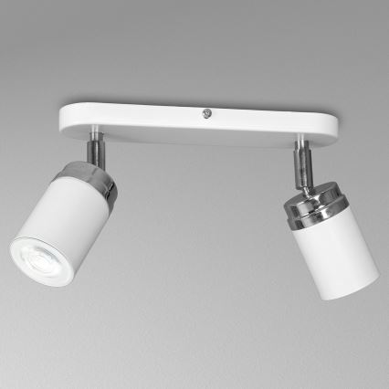 Spotlampe RENO 2xGU10/8W/230V hvid/skinnende krom